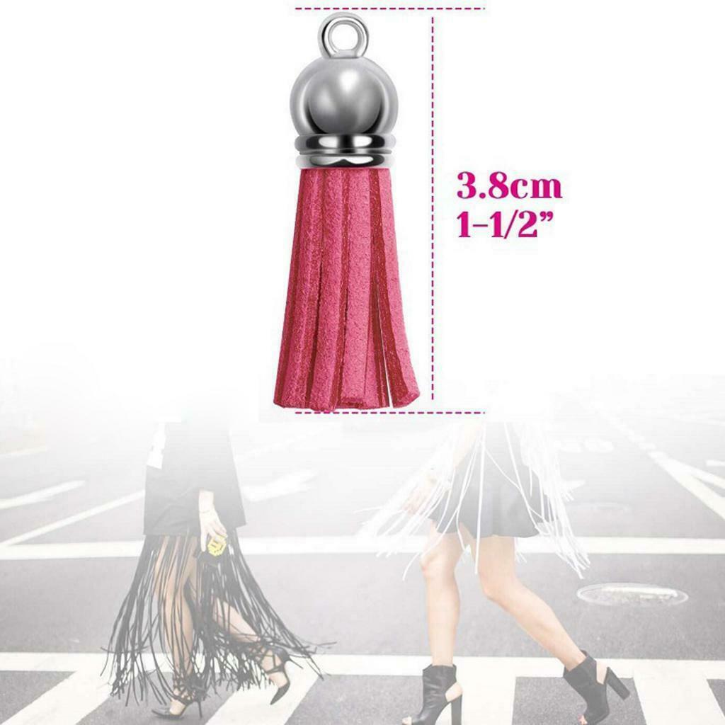 120 Pieces Keychain Tassels Leather Tassel Pendants Bulks DIY Key Chain 1.5 Inch