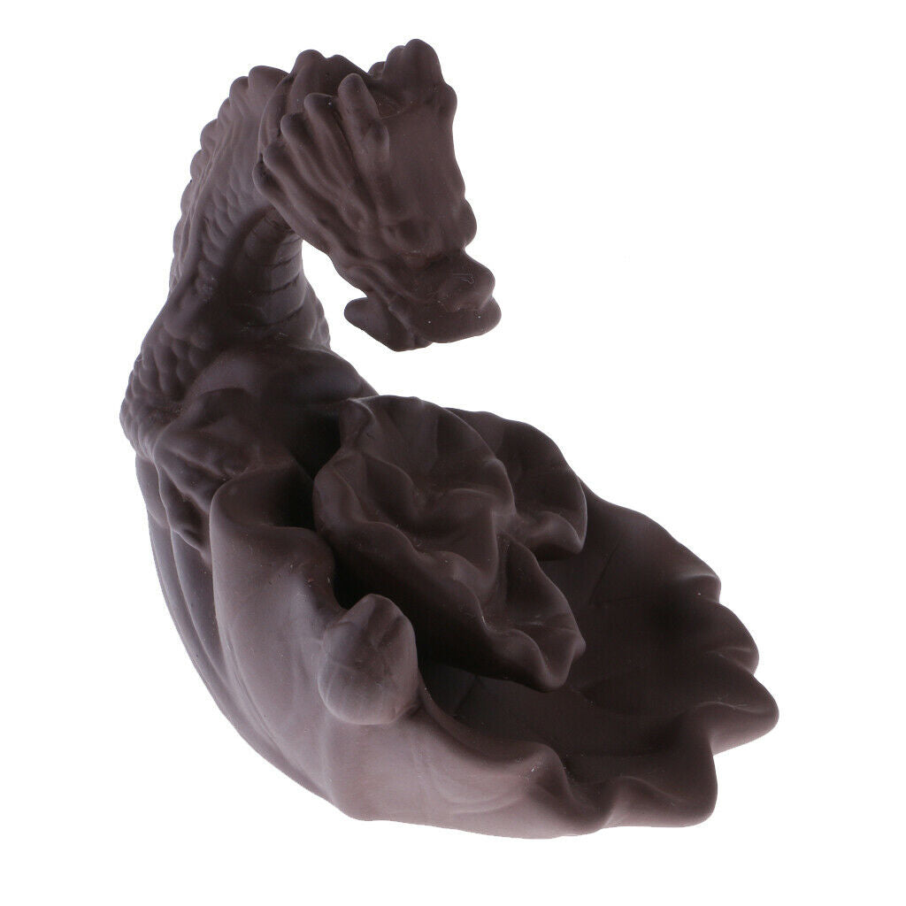 Dragon Pond Smoke Backflow Tower Cone Incense Burner Cone Holder Ceramic #2