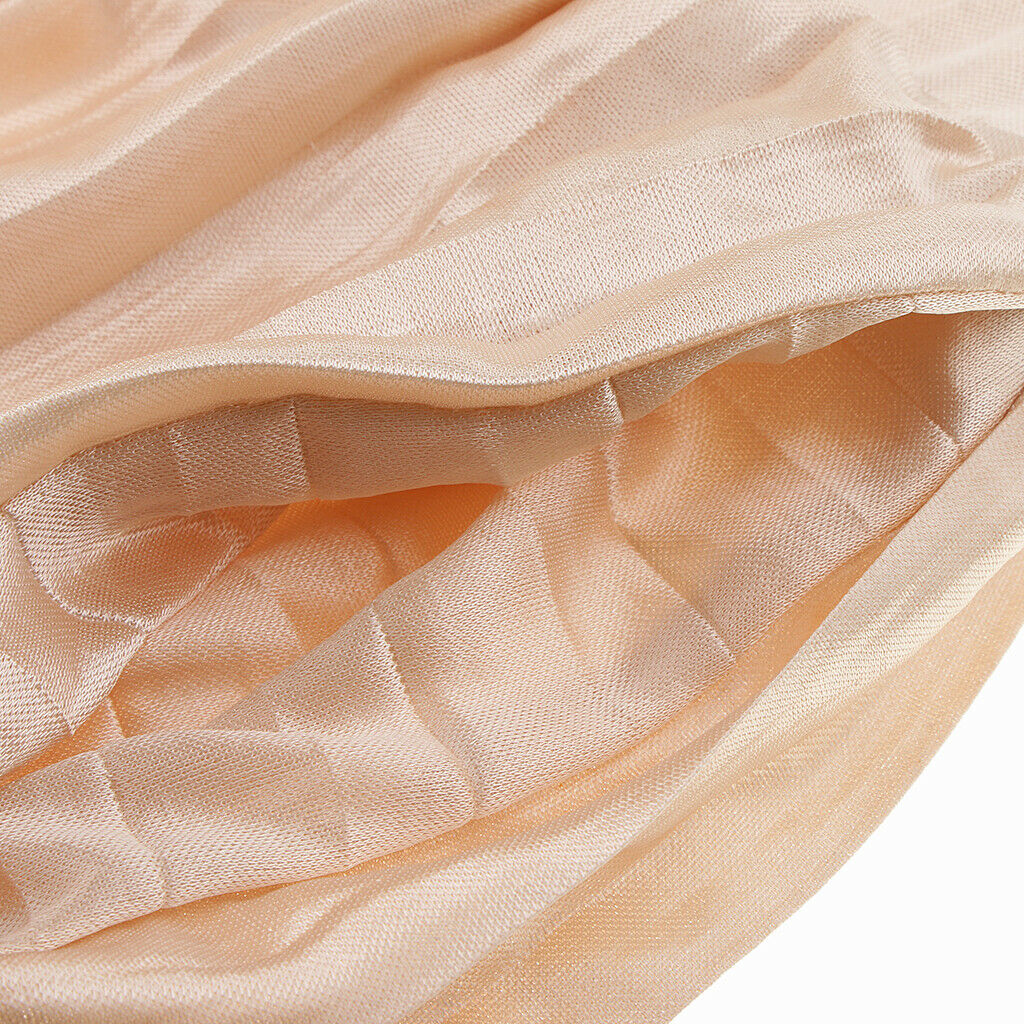 Womens Casual Pleated Chiffon Shorts Culottes Wide Leg Mid Rise L Beige