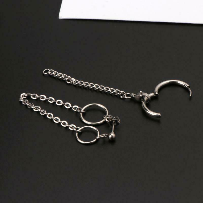 Tassel Chain Earrings KPOP Boy Earrings Male Korean Stainless Steel Punk Earring