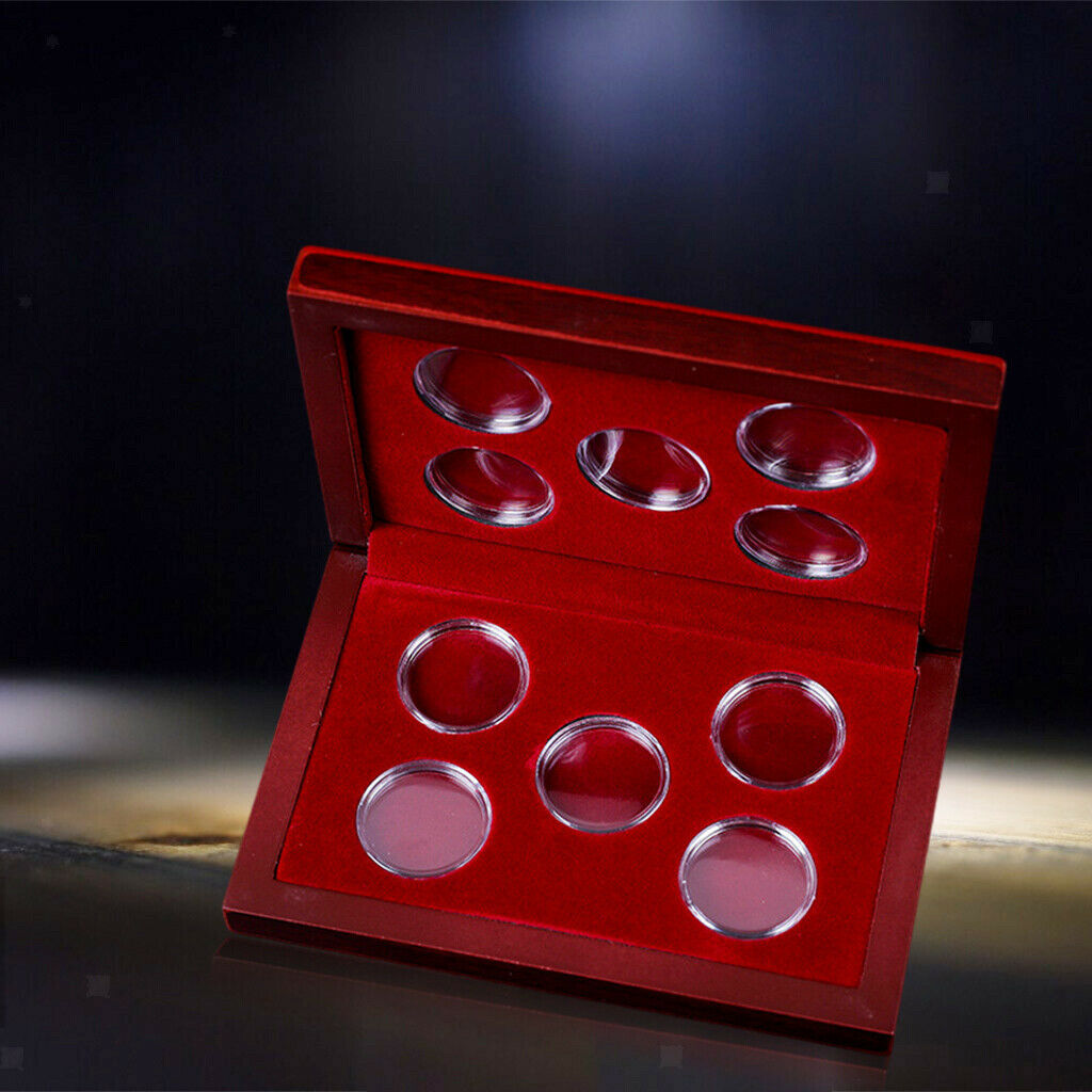 Coins Case Display Boxes Organizer Container Storage Holders Round Capsule