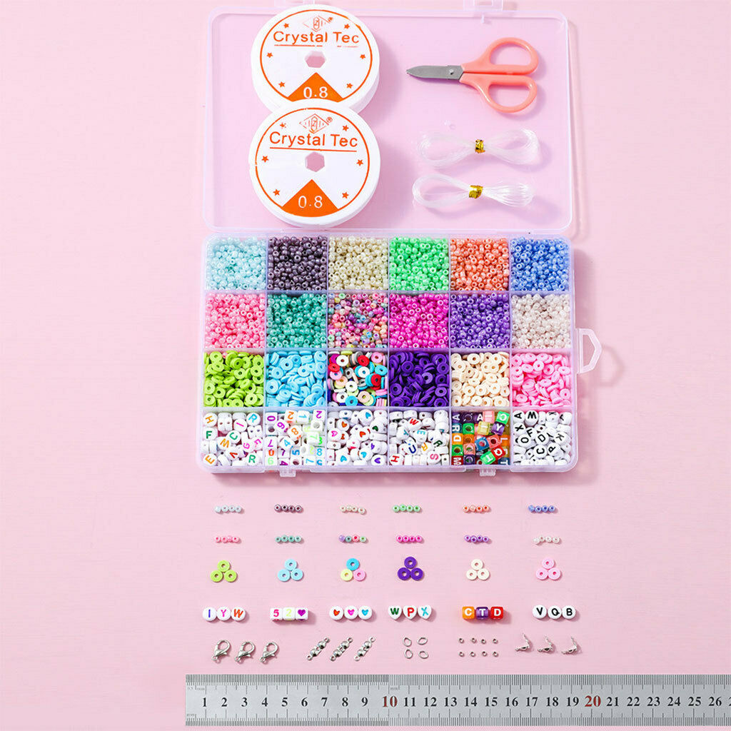 Beads Set Loose Flat Small Crafting Beads Kit Alphabet Cube Beads for Adults