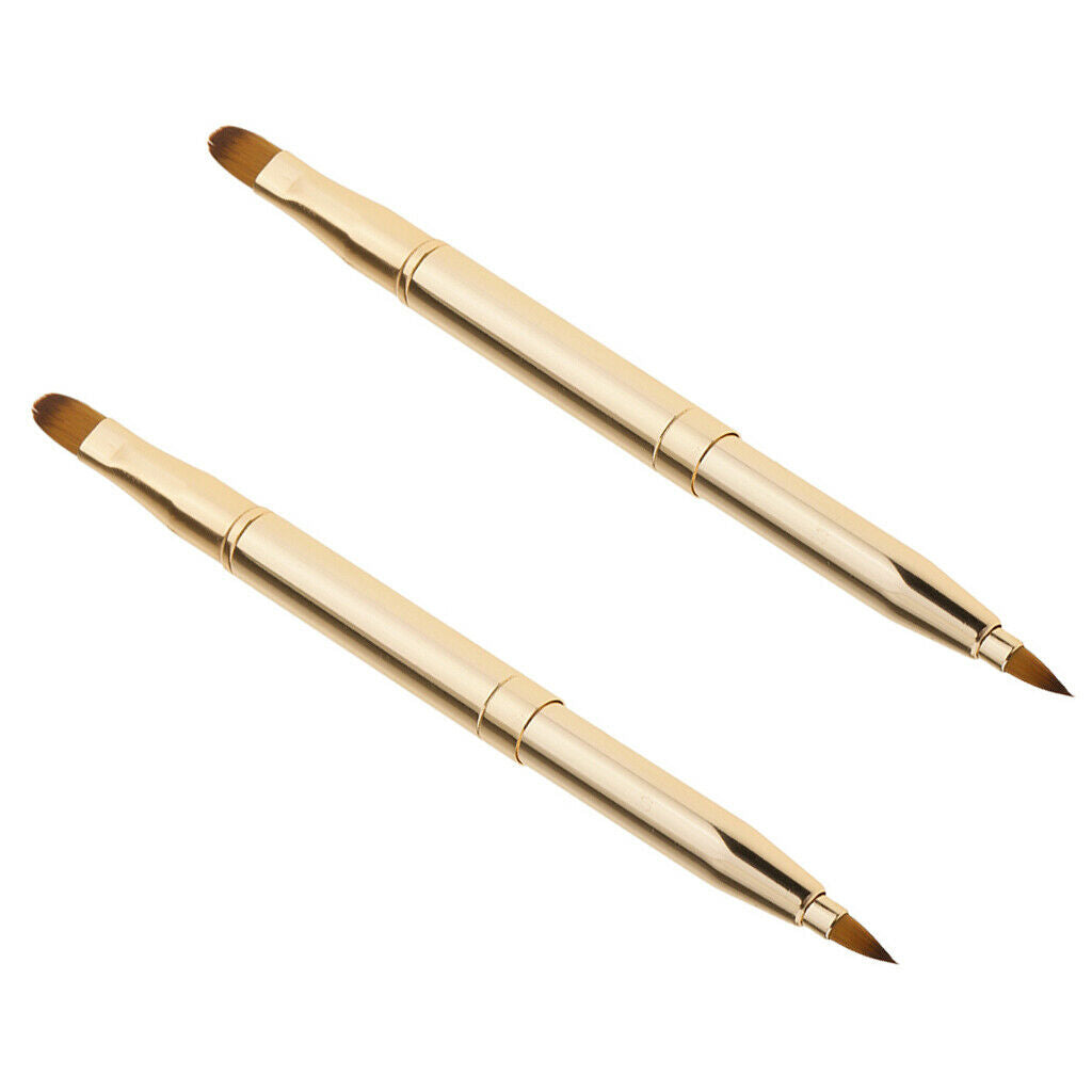 2x Retractable Lip Brush Double-headed Cosmetic Eyeshadow Makeup Applicators