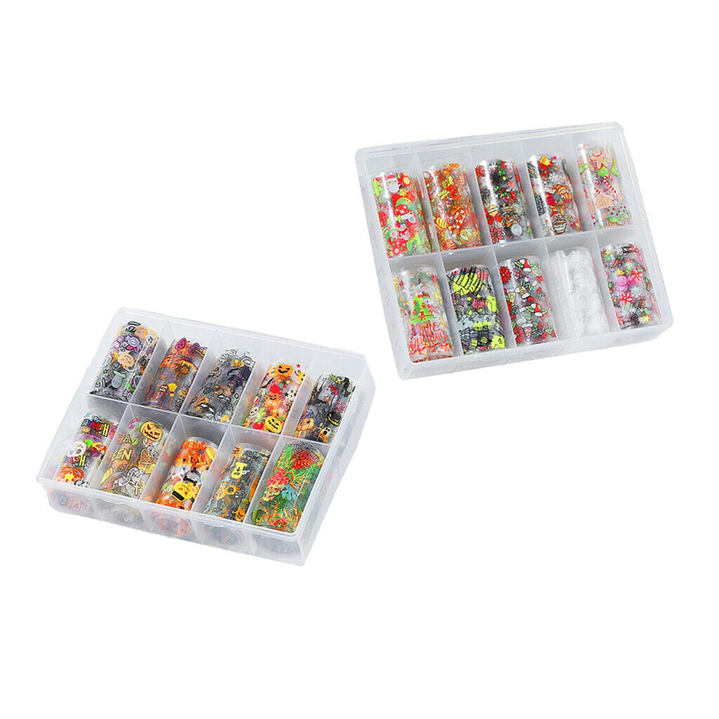 10 Sheet DIY Nail Art Tips Stickers Wraps Nails Decals Decorations Halloween