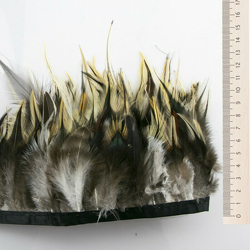 1M Pheasant Feather Trim Ribbon for DIY Crafts Clothing Bags Sewing Decoration