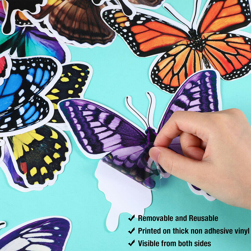 20x Colorful Butterfly Window Clings Window Decals Living Room Home Decor