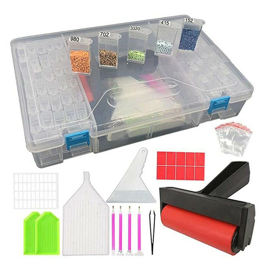 42Pcs 5D Diamond Painting Storage Box Drill Pen Embroidery Cross Stitch