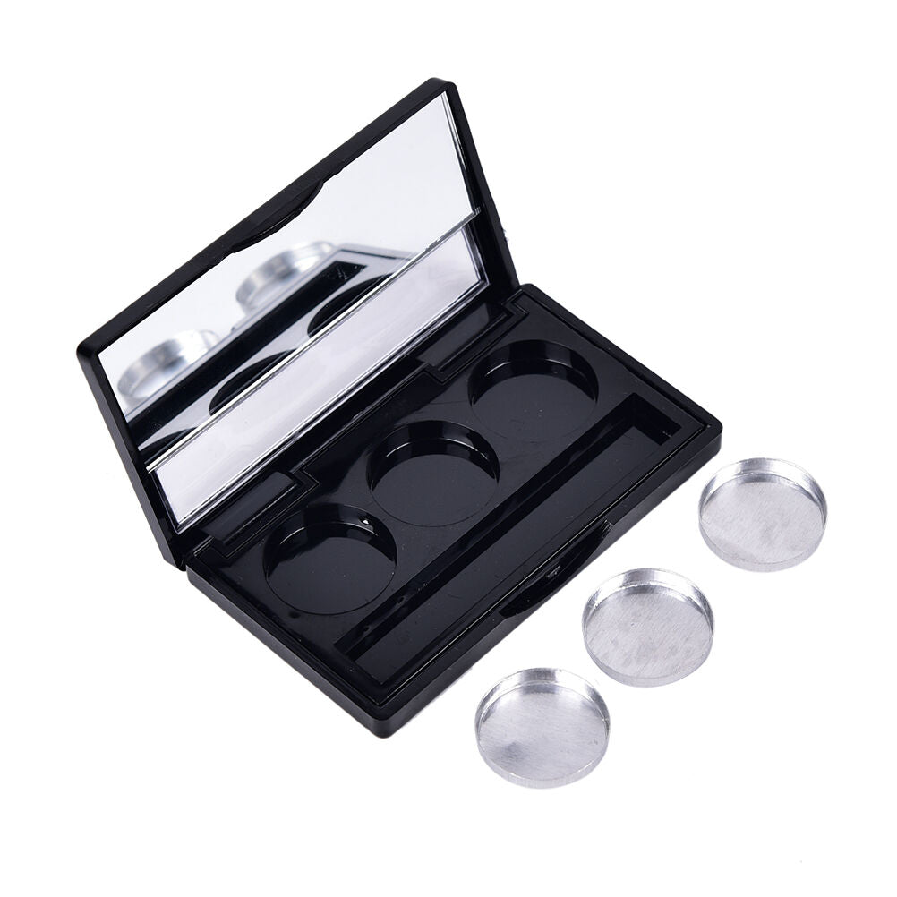 Empty 3 Round Grid Eyeshadow Lipstick Box Case Cosmetic Packing+Palett J J XjSJ