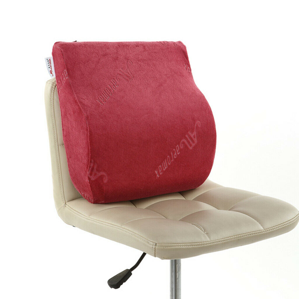 Soft Memory Foam Back Cushion Head Neck Rest Support Pillow Office Wine Red