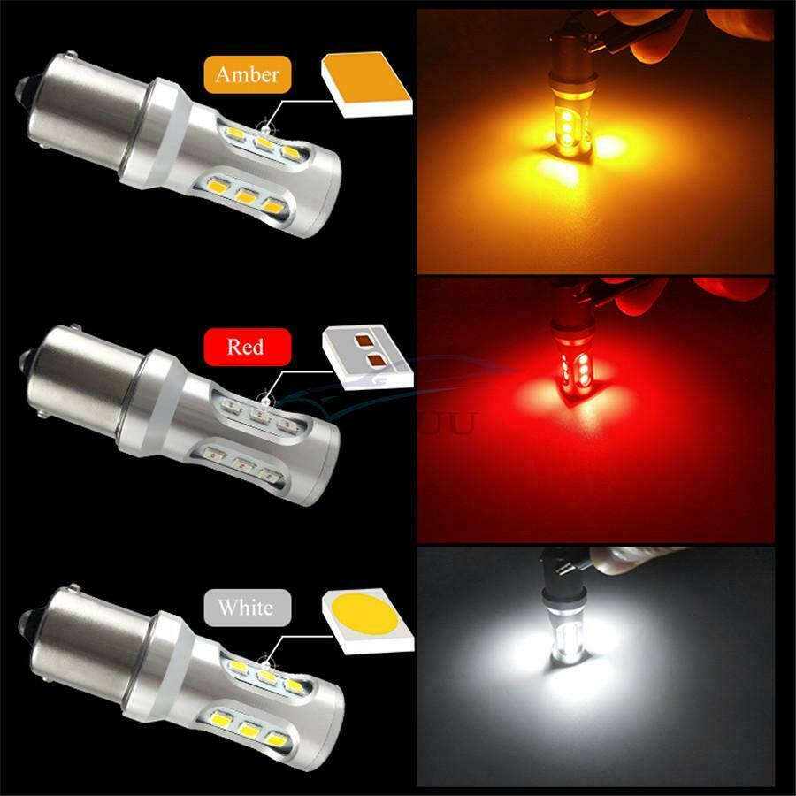 2 Pieces 6W 12V-24V Aluminum Metal Housing Car Tail Light Rear Brake LED Bulbs