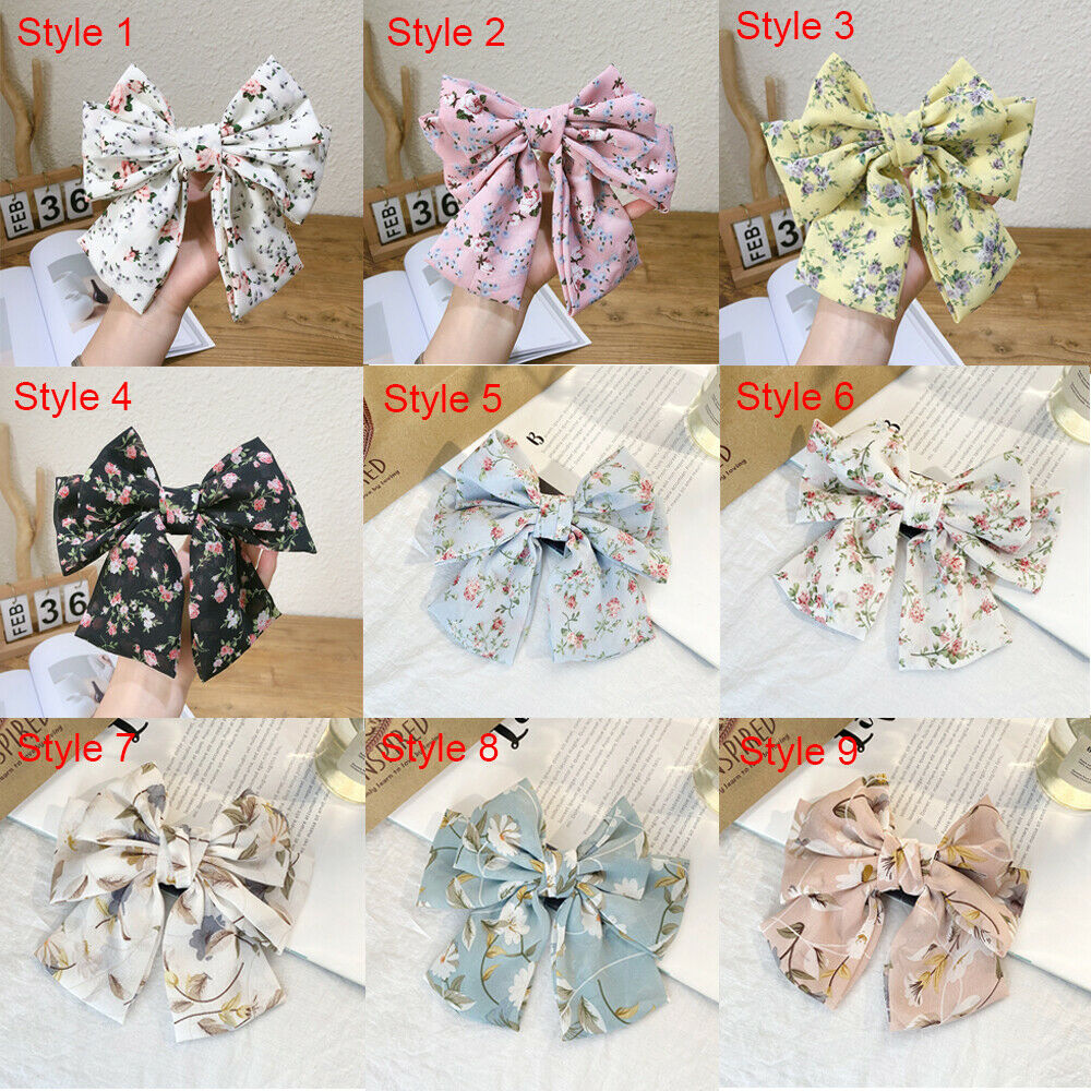 Styling Tools Floral Printed Bow hairpin Barrettes Bowknot Hair Clip Headwear