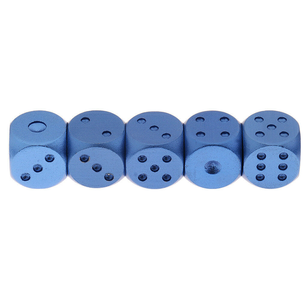 Alloy Poker Dice Metal Dice Party Drinking Game Dice Set   Toys Dark Blue