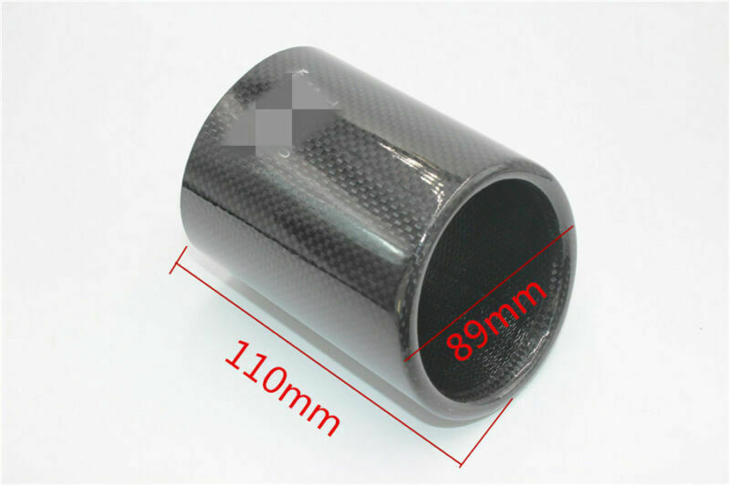 1 X 89mm Glossy 100% Carbon Fiber  Outlet 89mm Exhaust muffler tip Cover