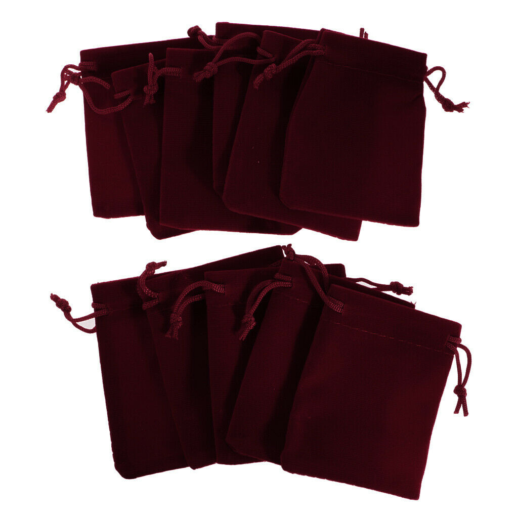 Gift Bags Party Gift Wrapping Earphone Jewelry Pouches 2.7x3.5inch  Wine Red