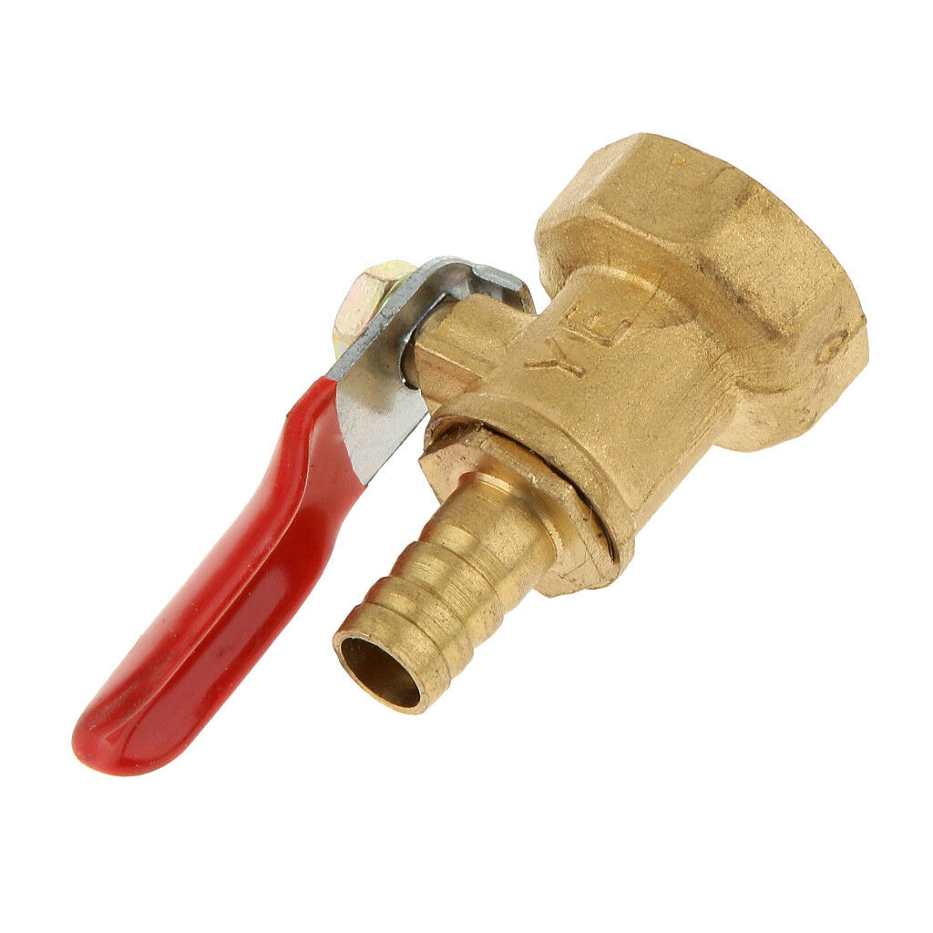 1/2 Female Thread to 5/16 Barbed Hose Lever Handle Brass Shut-Off Ball Valve
