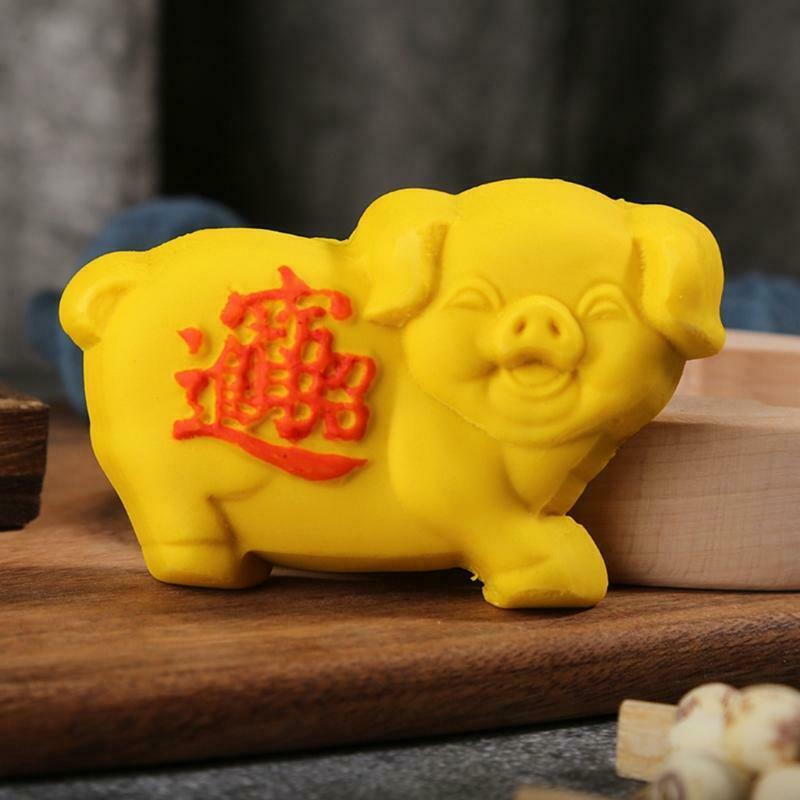 Mooncake Mold Mid-autumn Festival Moon Cake Mould Piggy Shape Wooden Baking Tool