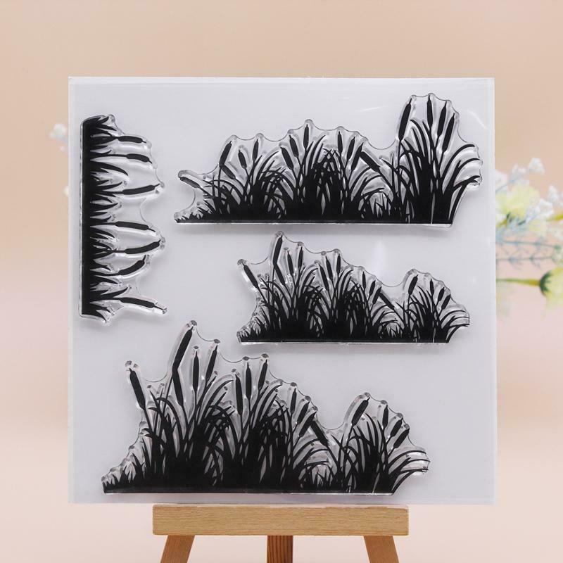 DIY Crafts Card Making Straw Grass Embossing Stencil Clear Stamp