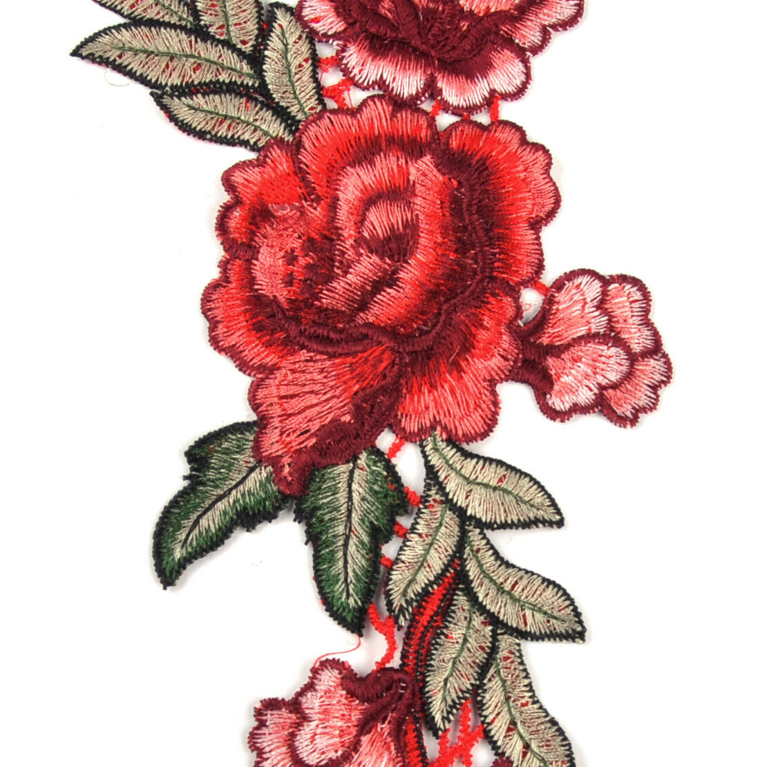 2x Rose Flower Embroidered Patch Sew Applique Badge for Dress Craft Clothing An