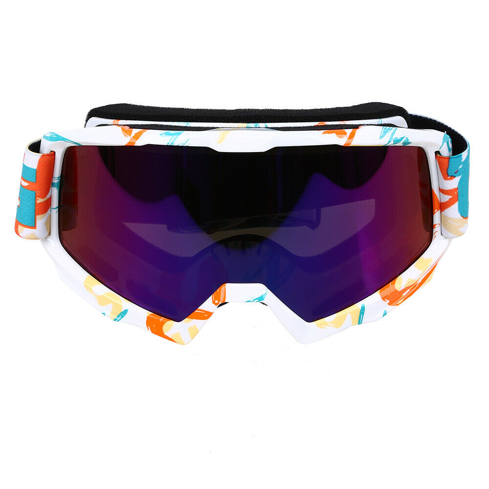 Ski Goggles Glasses Single layer lens UV 400 White & Blue Frame Green LenslZ26sj