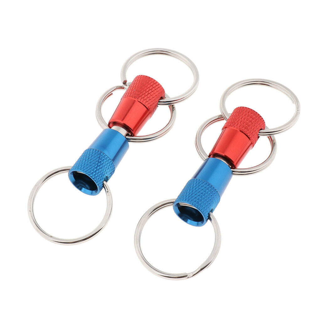 Outdoor Quick Release Keychains with Heavy Duty Split Rings Holder Keyring