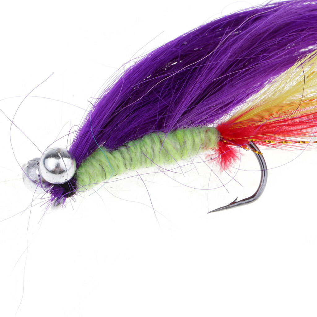 4pcs Fly Hooks Long Tail Streamer Minnow Fishing Flies Fly Fishing Lures Set