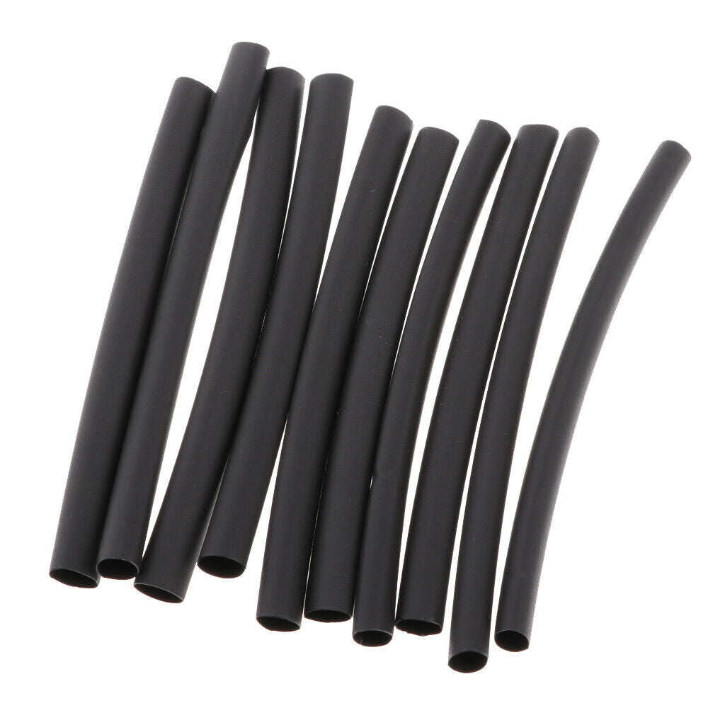 10 Pieces Heat Shrink Sleeve Wrap Tubing for Fishing Rod 3.93inch 6mm Black