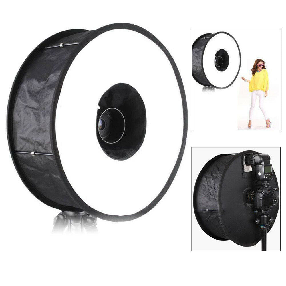 18"/45Cm Photo Ring Speedlight Softbox Round Diffuser For Speedlite Flash  FG
