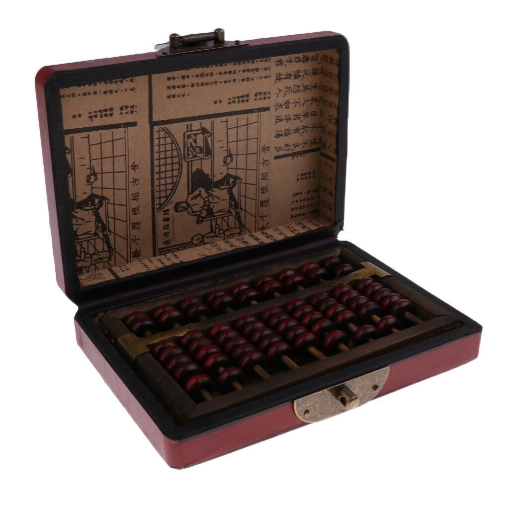 9 Digit Rods Standard Abacus Wooden Soroban, Chinese Calculator Counting Tool