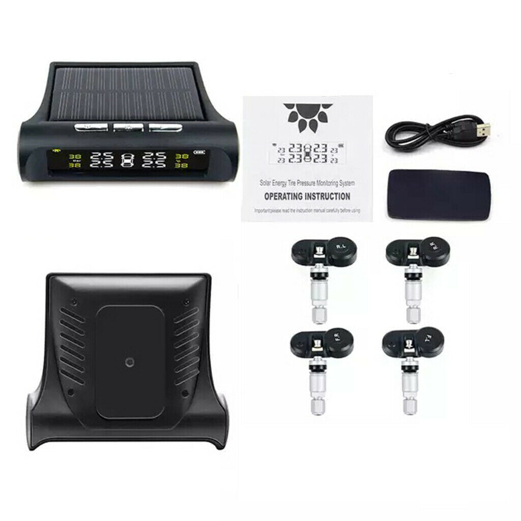 Solar Car Tire Pressure Temperature Monitor Tyre Monitoring External Sensors