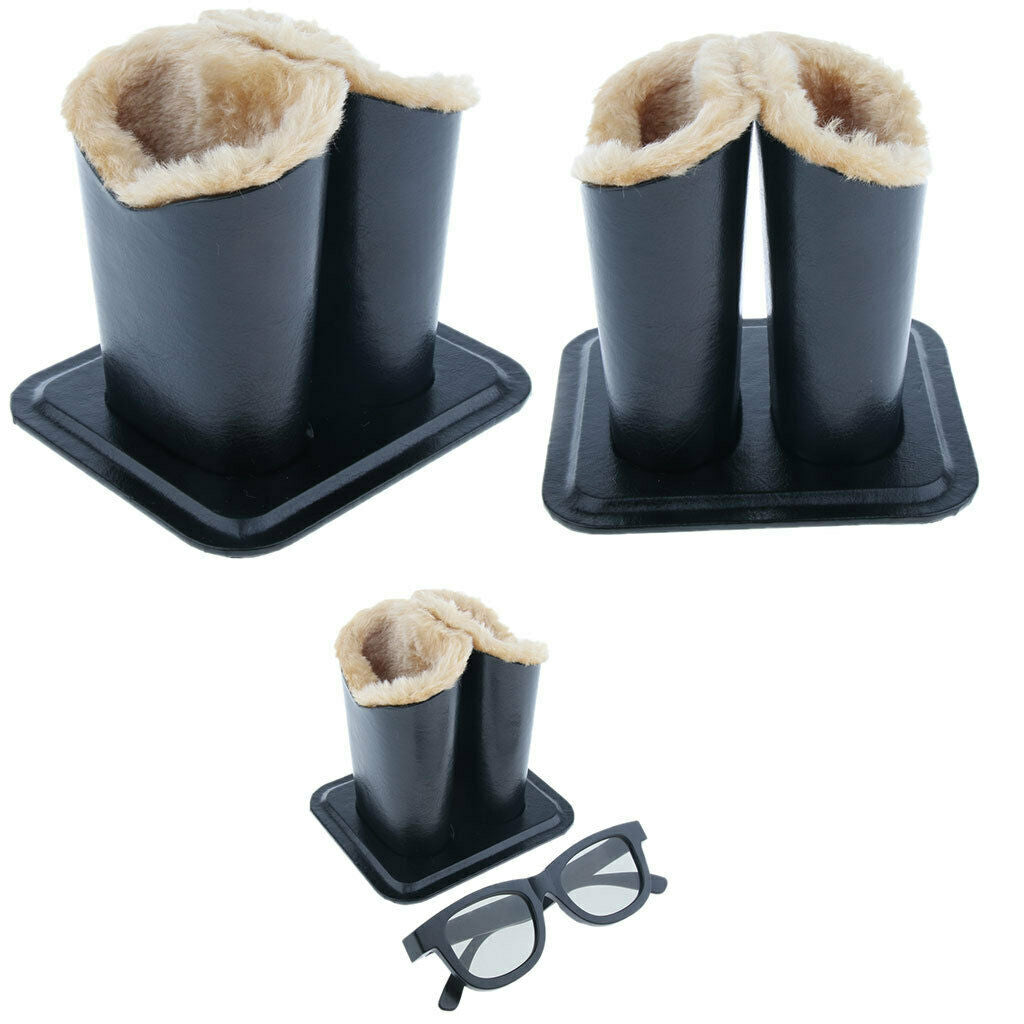 2x Anti Scratch Plush Lined Eyeglass Holder Stand Upright Glasses Case
