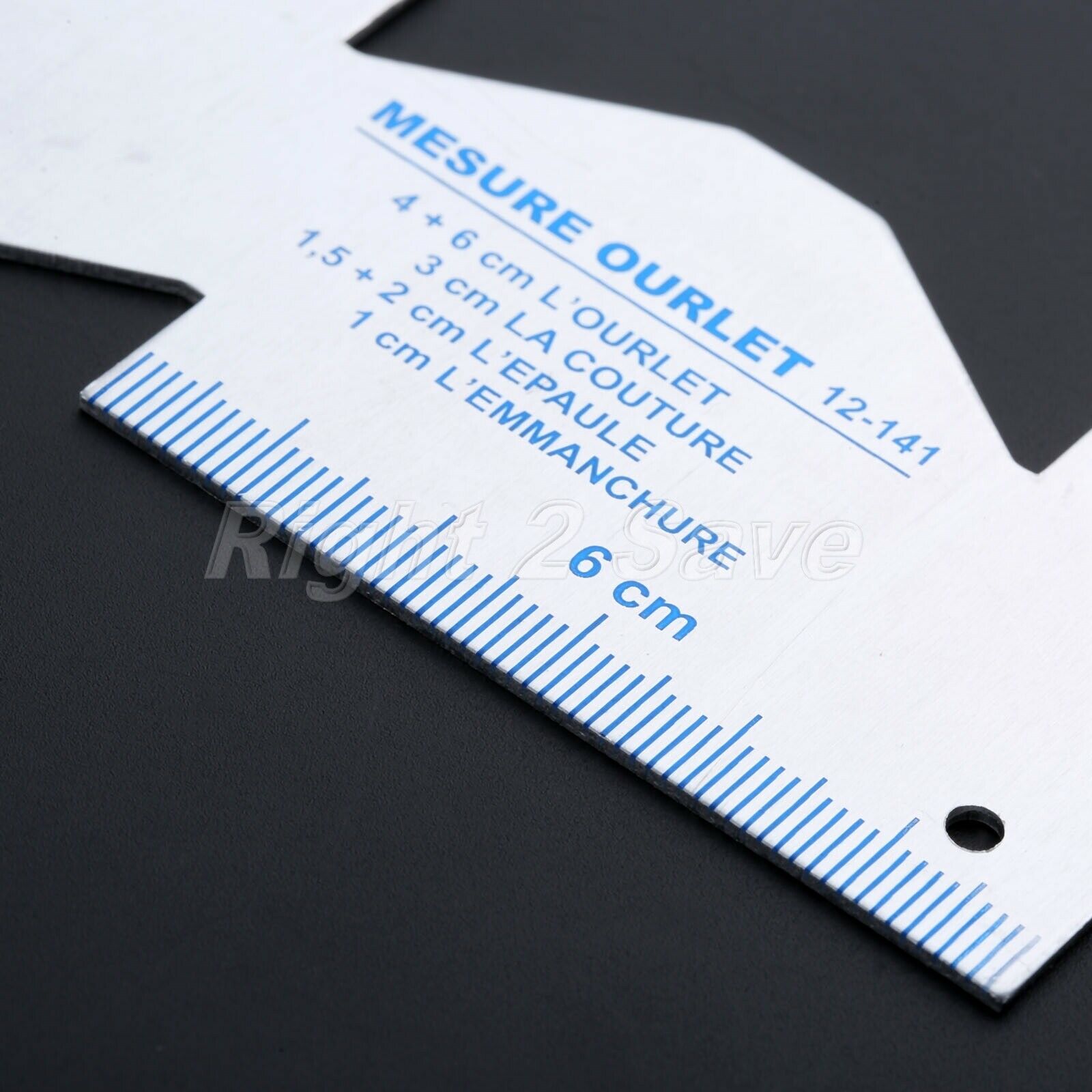 Metal Sewing Measuring Gauge Ruler 9.8x4cm Double Side DIY Sewing Quilting Craft