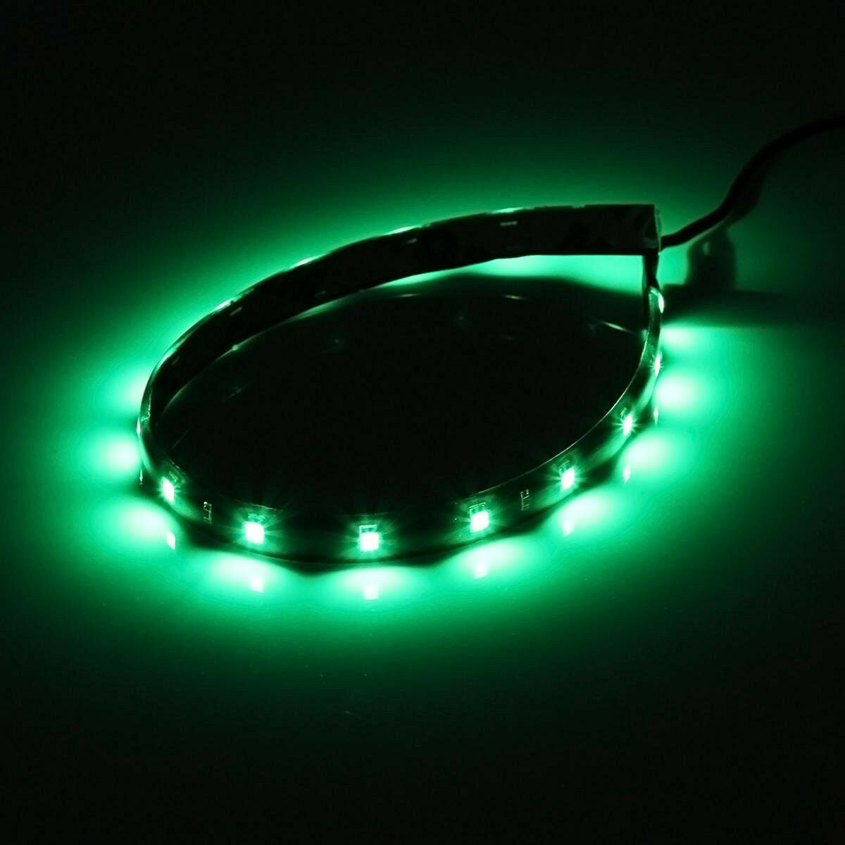 8pc Green 15 LED 30CM Car Vehicles Grill Flexible Waterproof Light Strip SMD 12V