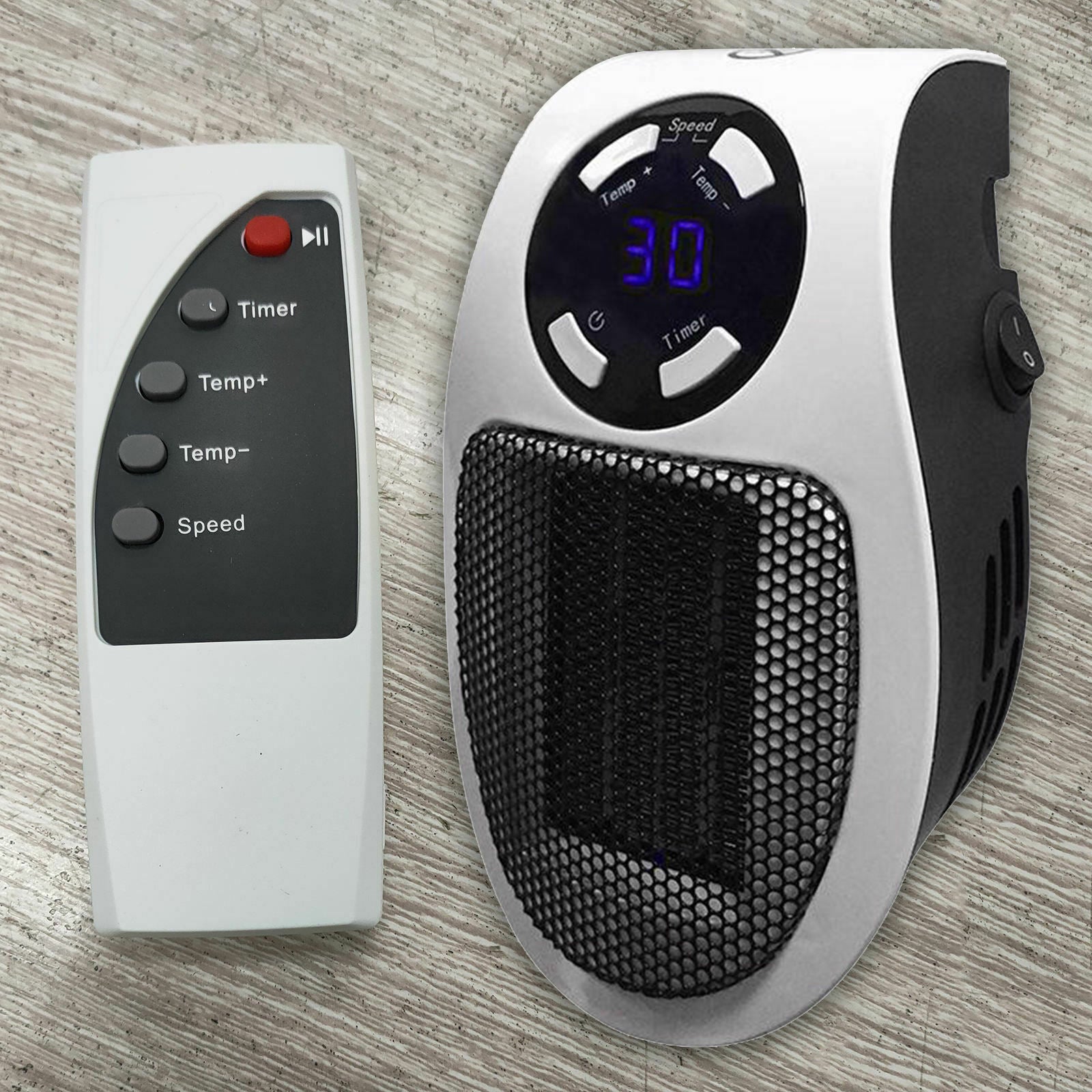 Electric Fan Heater Adjustable Small Air Conditioner Heater Black