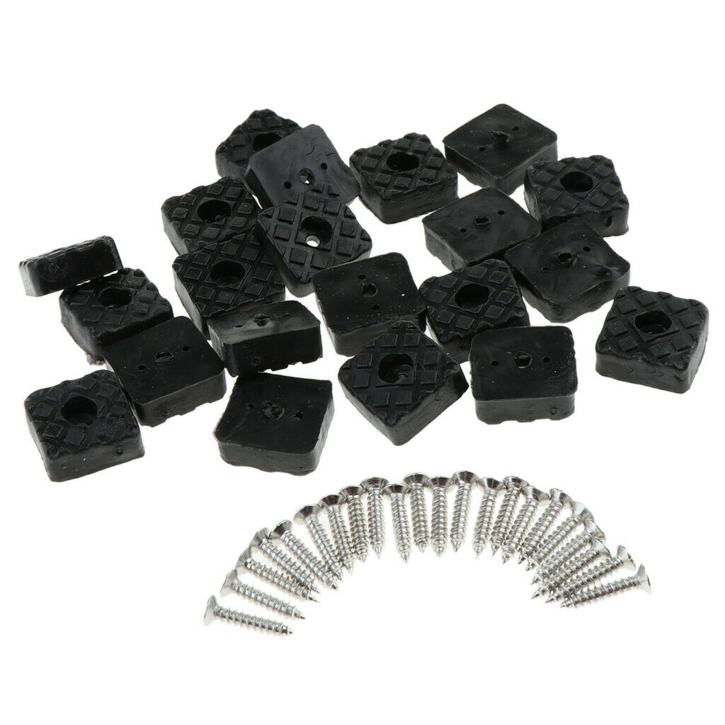 20pcs Square Rubber Feet for Wooden Furniture Home Improvement Hardware with