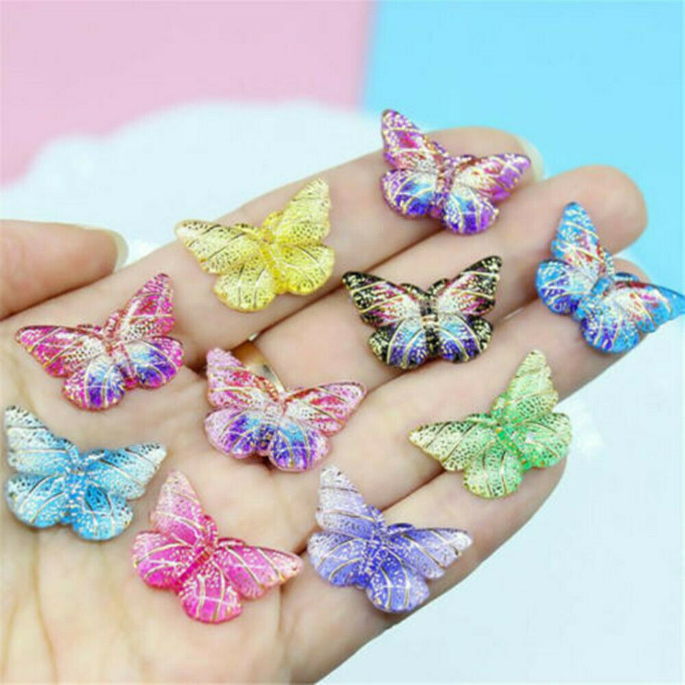 10PCS Butterfly Pendants Colourful Enamel Charm Animal Fit DIY Jewellery Making*