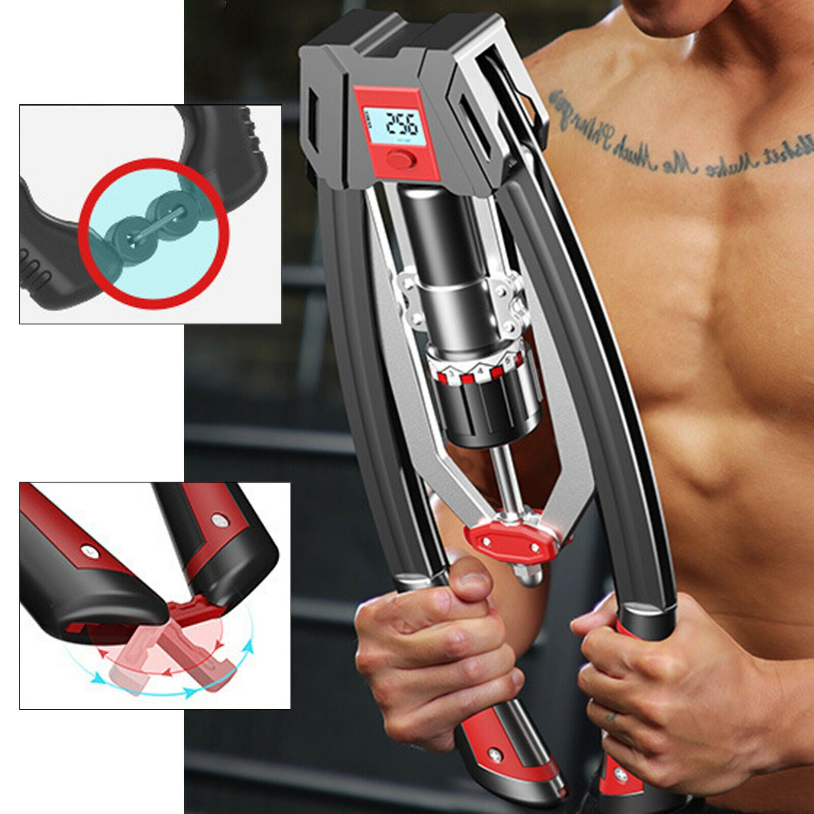 Arm Exerciser 22-440lbs Equipment Exercise Strengthener Grip Bar