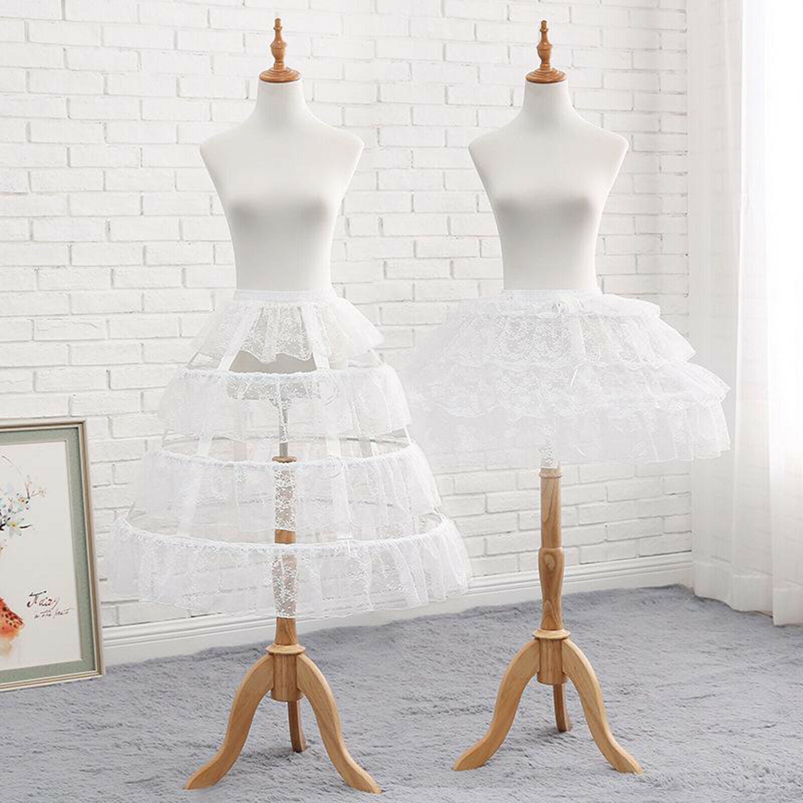 Lolita Gothic Dress Crinoline Hoop Cage Skirt Pannier Bustle Petticoat White