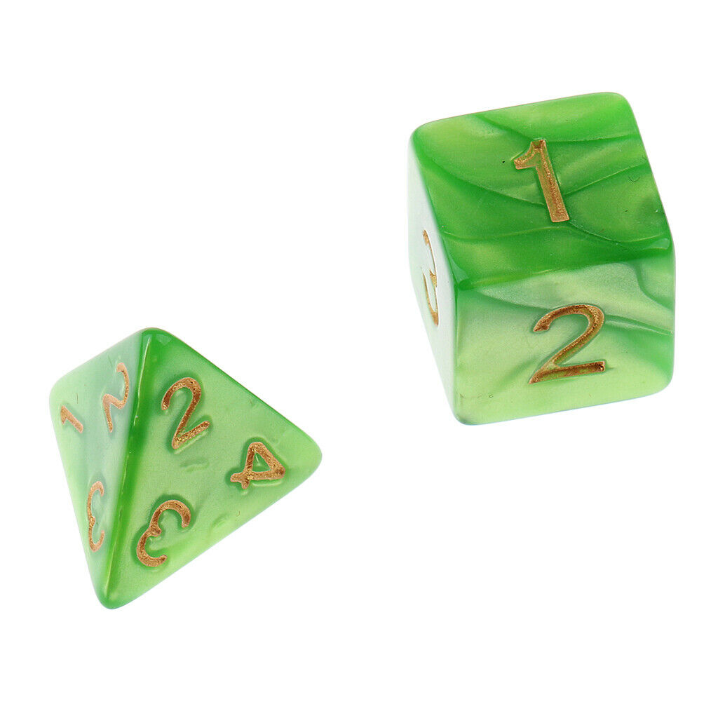 7PCS Polyhedral Dice 16mm for  Dice DND RPG Yellow Green