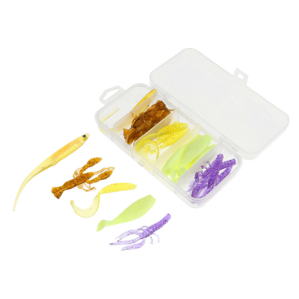 21pcs Soft Shrimp Shad Worm Fishing Lure