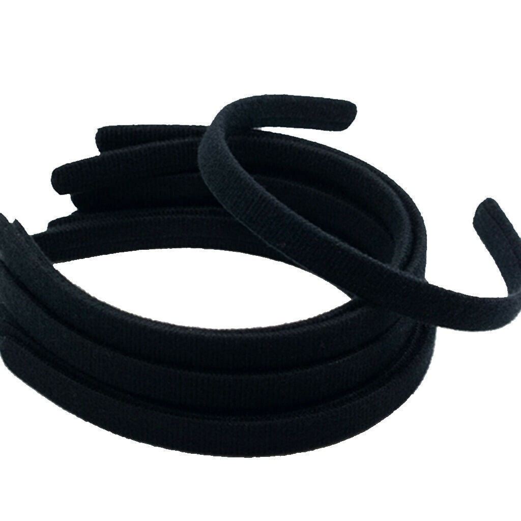 10x Fabric Hair Band Hoop Headband for DIY Baby Girls Hair Accessories Black