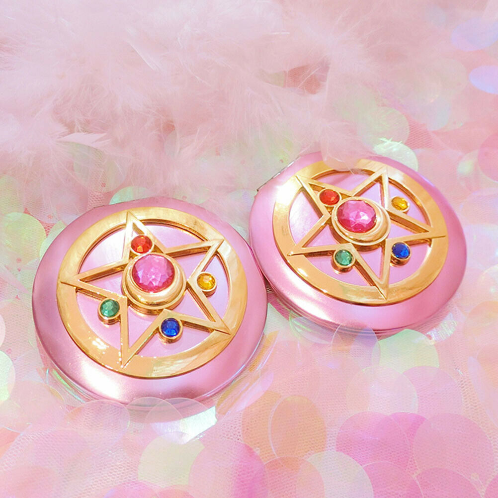 Portable Metal Crystal Star Makeup Mirror Anime Mirror Foldable Double Mirrors