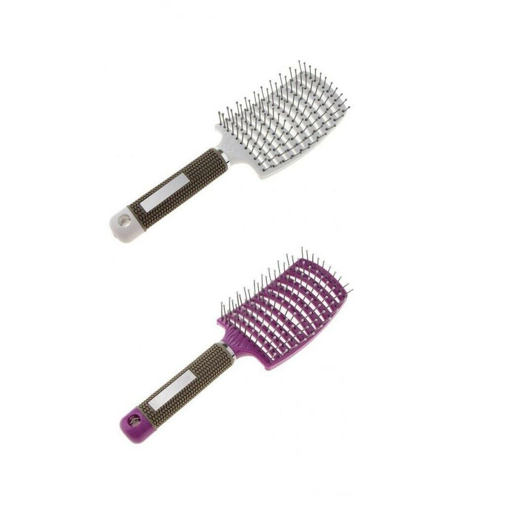 2 Pieces Professional Hairdressing Comb Hair Straightening Brush Hair Massager