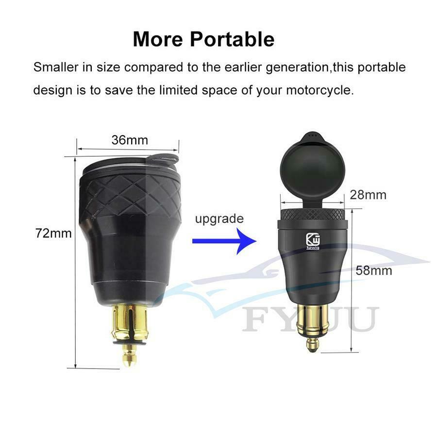 Type C Dual USB Fast Charger Power Adapter Socket For BMW Motorcycle Hella