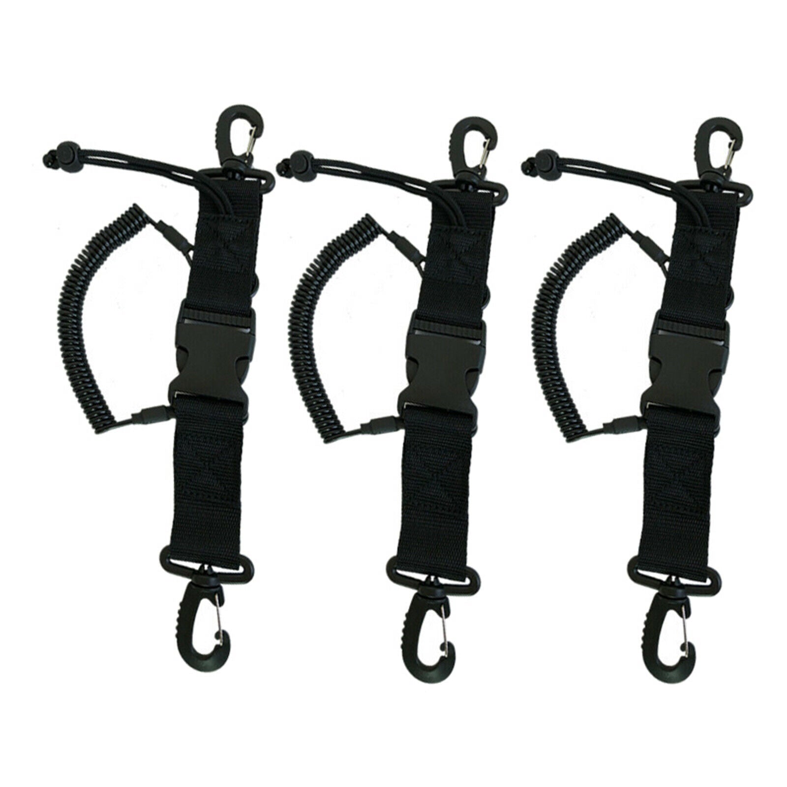 Scuba Diving Lanyard Coil Lanyard with quick release buckles and clip for