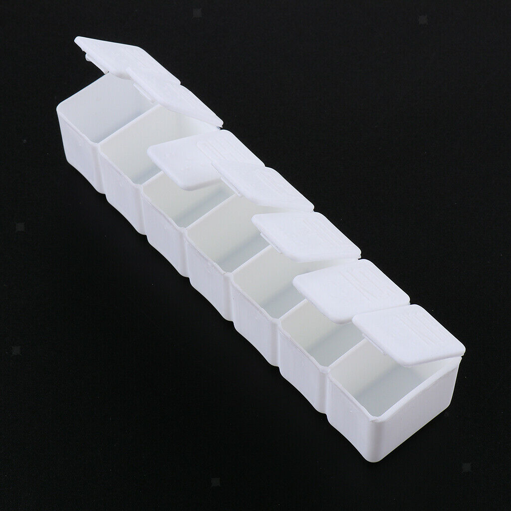 Vitamin Fish Oil Compartments Container Push Button Weekly Pill Storage Box