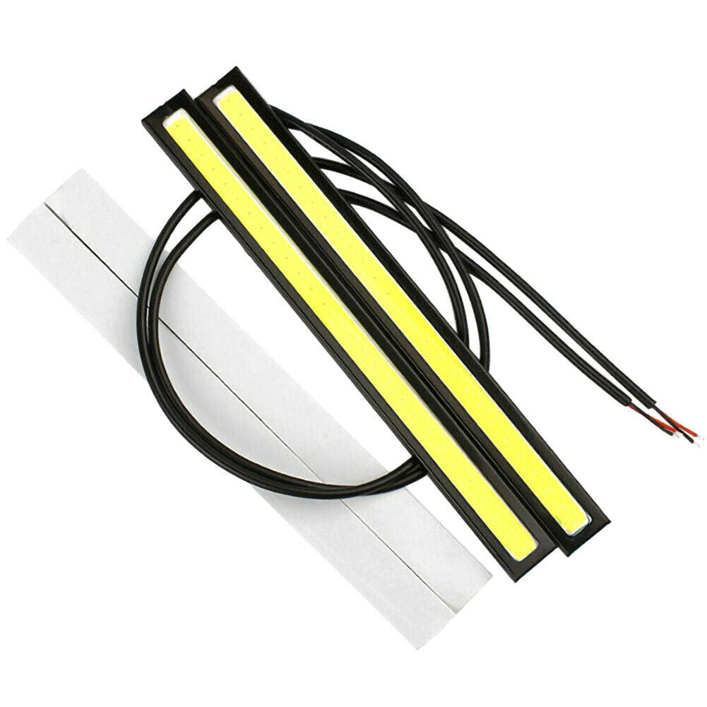 10PCS 12V LED STRIP DRL DAYTIME RUNNING LIGHT FOG COB CAR LAMP DRIVING WHITE