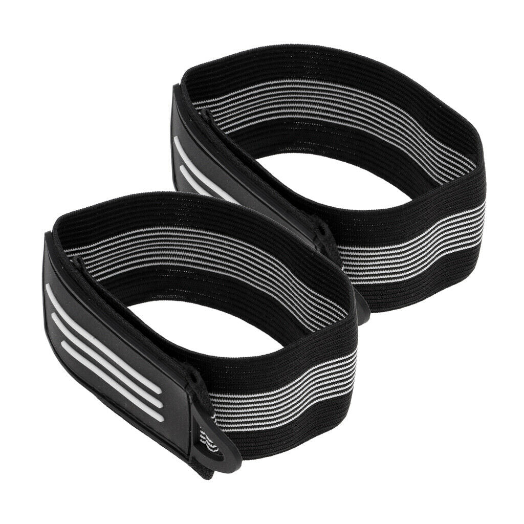 2x Bicycle Ankle Leg Strap Cycling Riding Bike Pants Band Leg Clip Strap, Black