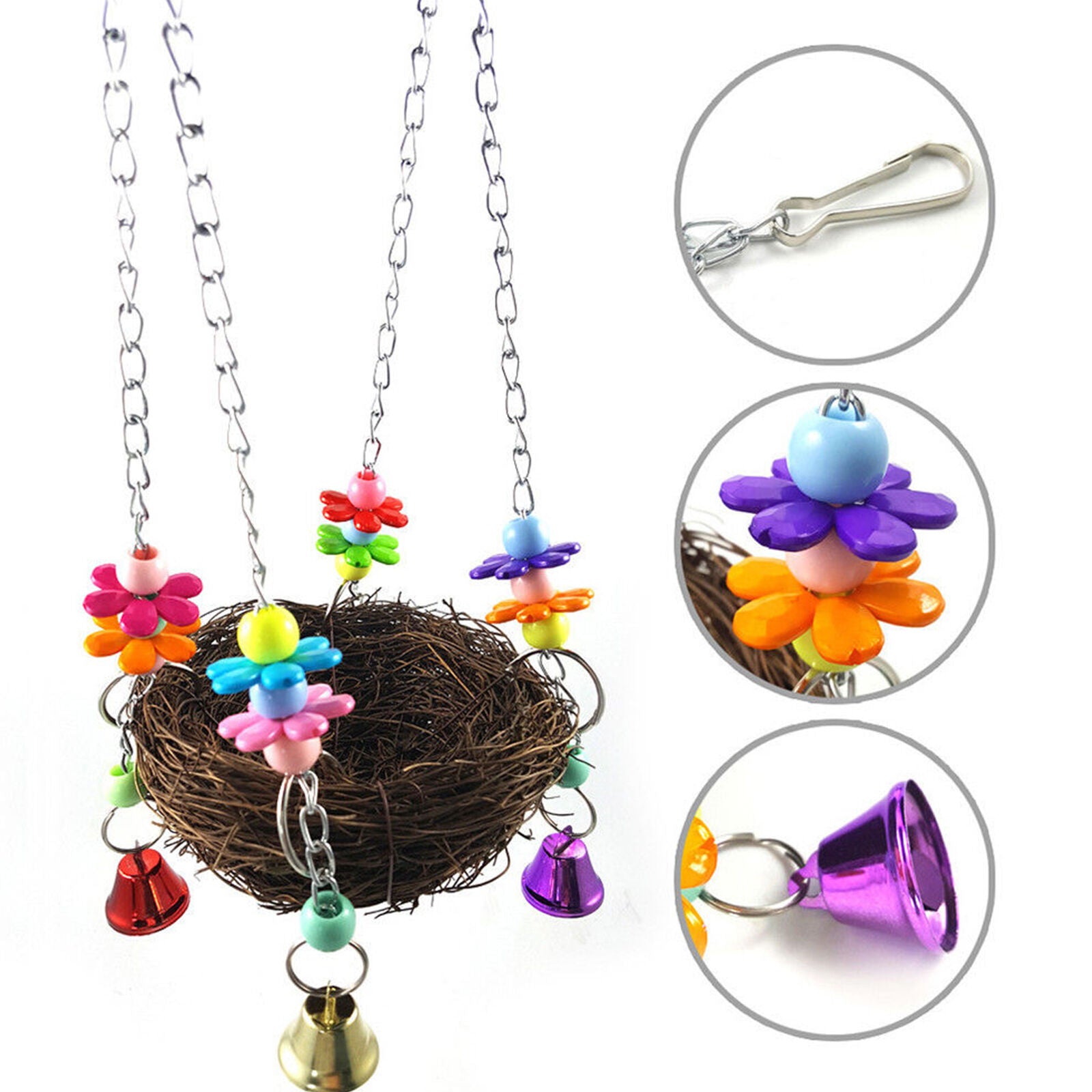 Parrot Bird Swing Hanging Chew Toys Parakeet Budgie Cockatiel Nest Hammock Gift