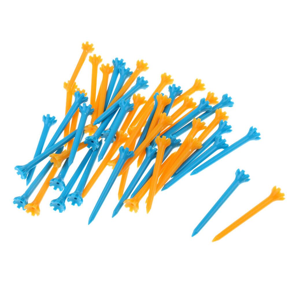 50 Packs Professional Plastic Golf Tee Tees Assorted Color