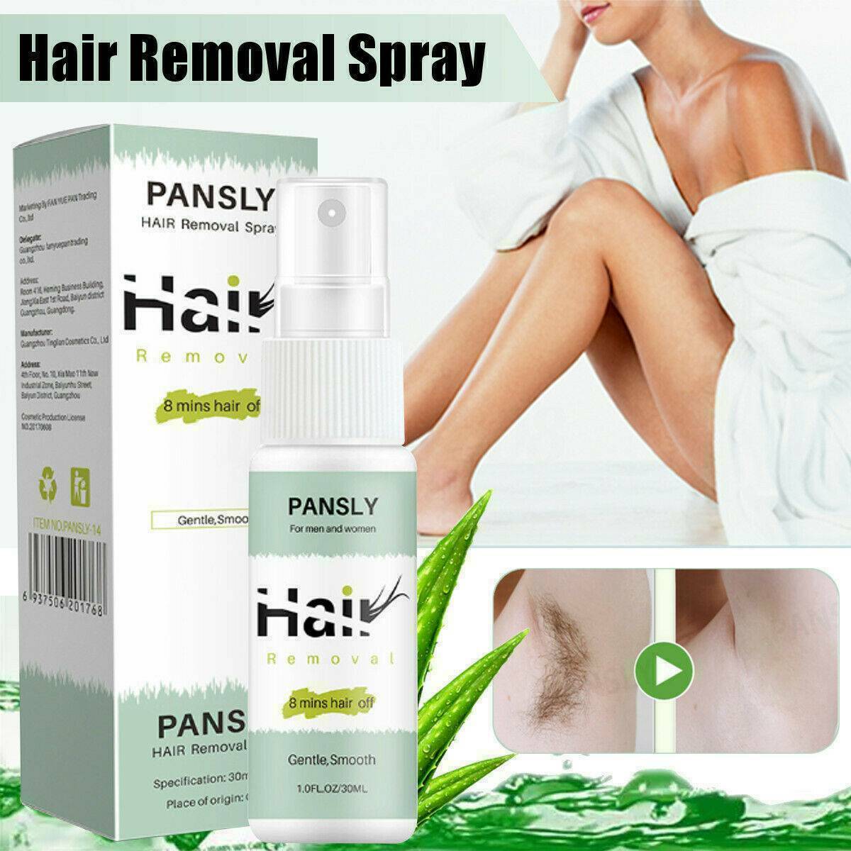 100%-Natural Permanent Fast Hair Removal Spray Stop Hair Growth Inhibitor Remove